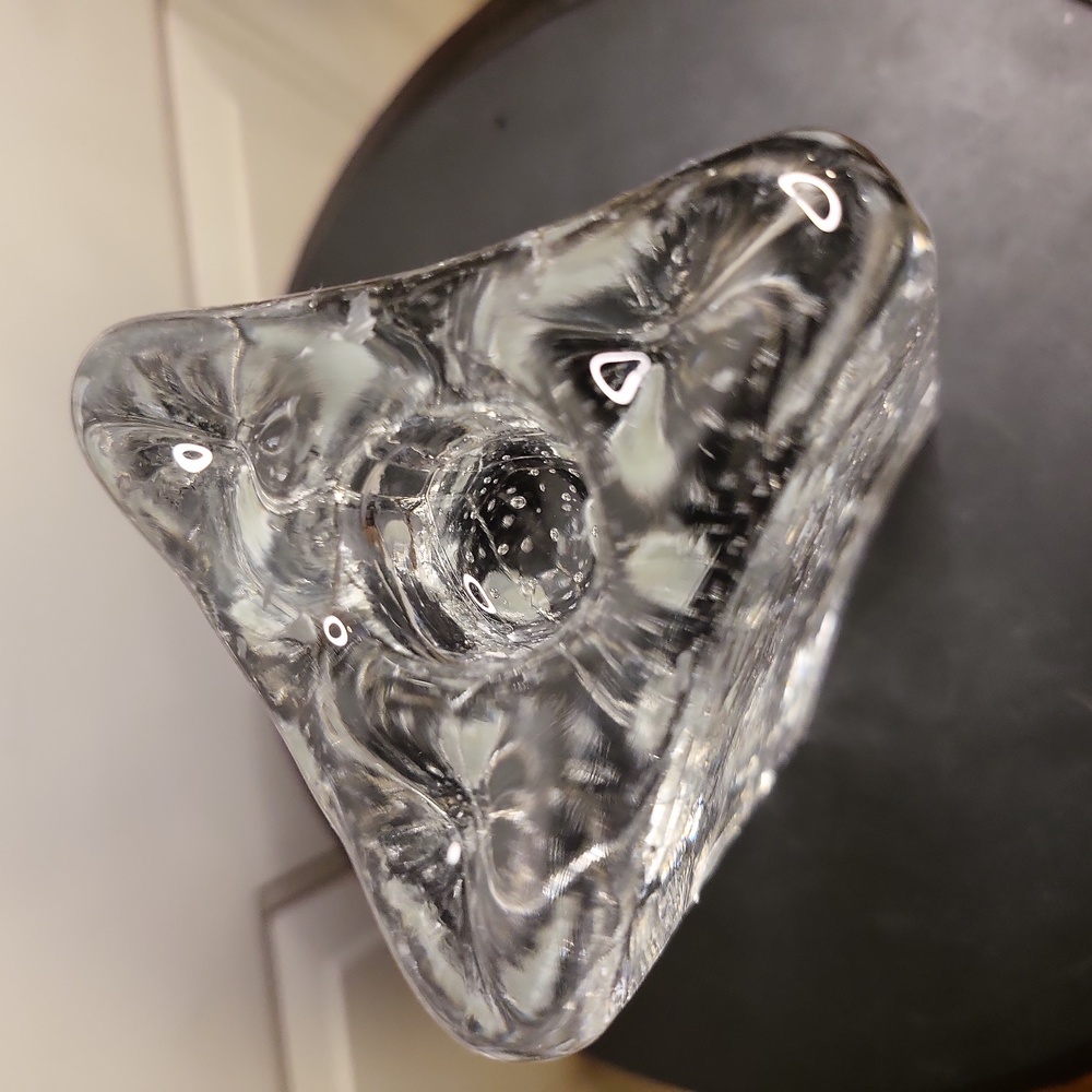 Iittala Arkipelago Triangle Ice Block Bubble Candle Holder Finland 6" - Picture 4 of 9